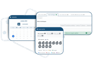 Vue de l'interface de saisie de la solution E-VALCES- permettant ensuite le calcul de la charge en soin grâce aux données collectées (soin réalisés renseigné dans le dossier patient)